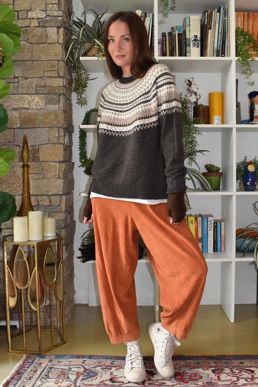 Fair Isle Knit Chocolate